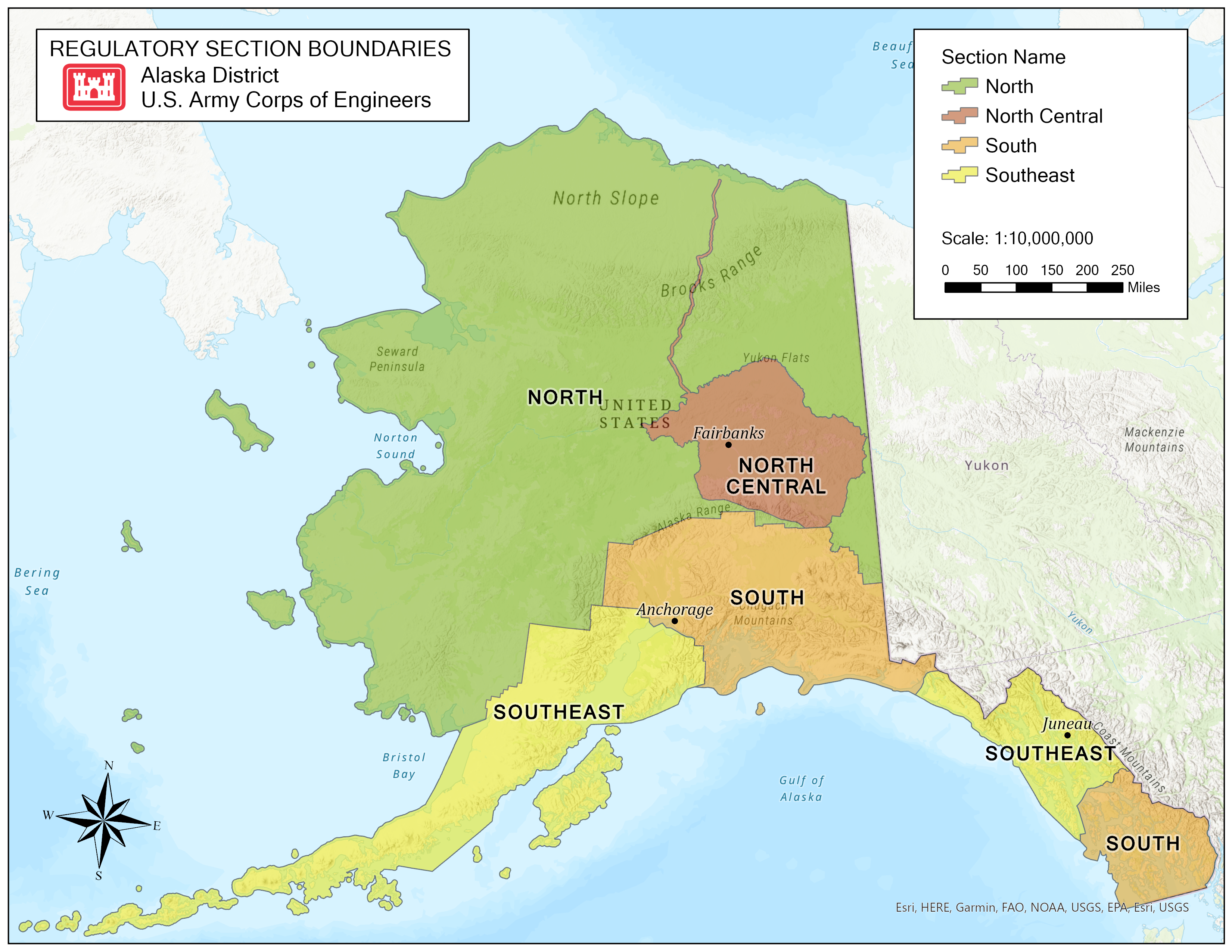 Map of USACE Alaska Offices